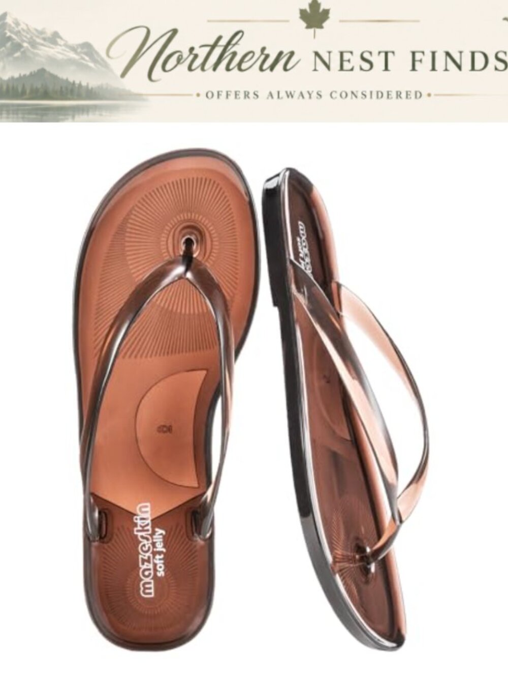 Womens Jelly Flip Flops Soft Flexible Thong Sandals